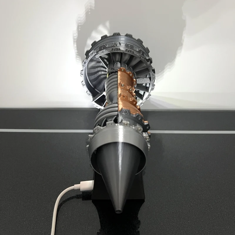 TR900 Aviation Turbofan Engine Model 3D Printing Model LED Light Toy Gift