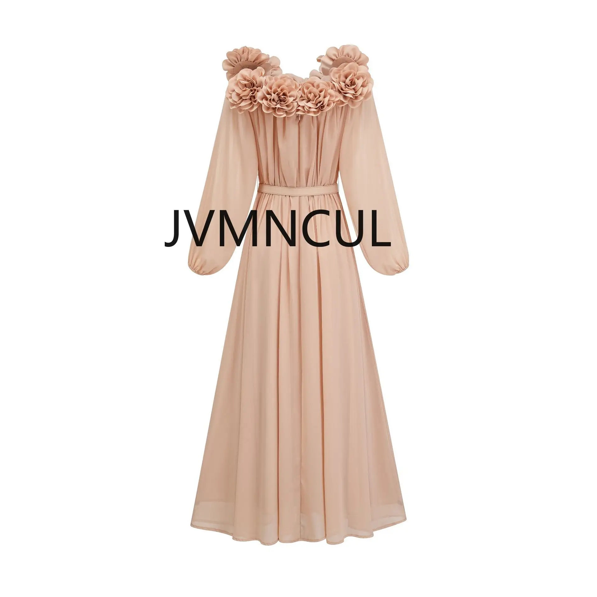 Elegante vestido rosa con dobladillo con volantes, en stock, vestido de noche francés elegante al por mayor para fiestas elegantes, fabricante 2025