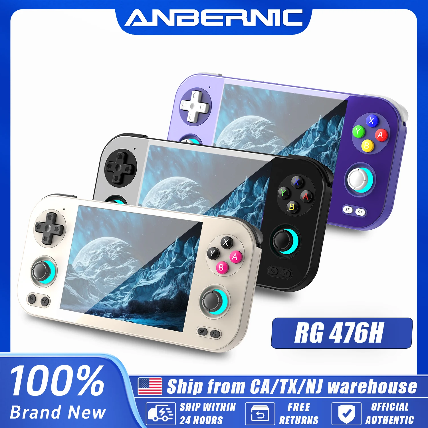 Anbernic RG 476H Retro Game Console 4.7-inch LTPS In-Cell Display Android 13 Unisoc T820 Processor Video Games RG476H Streaming