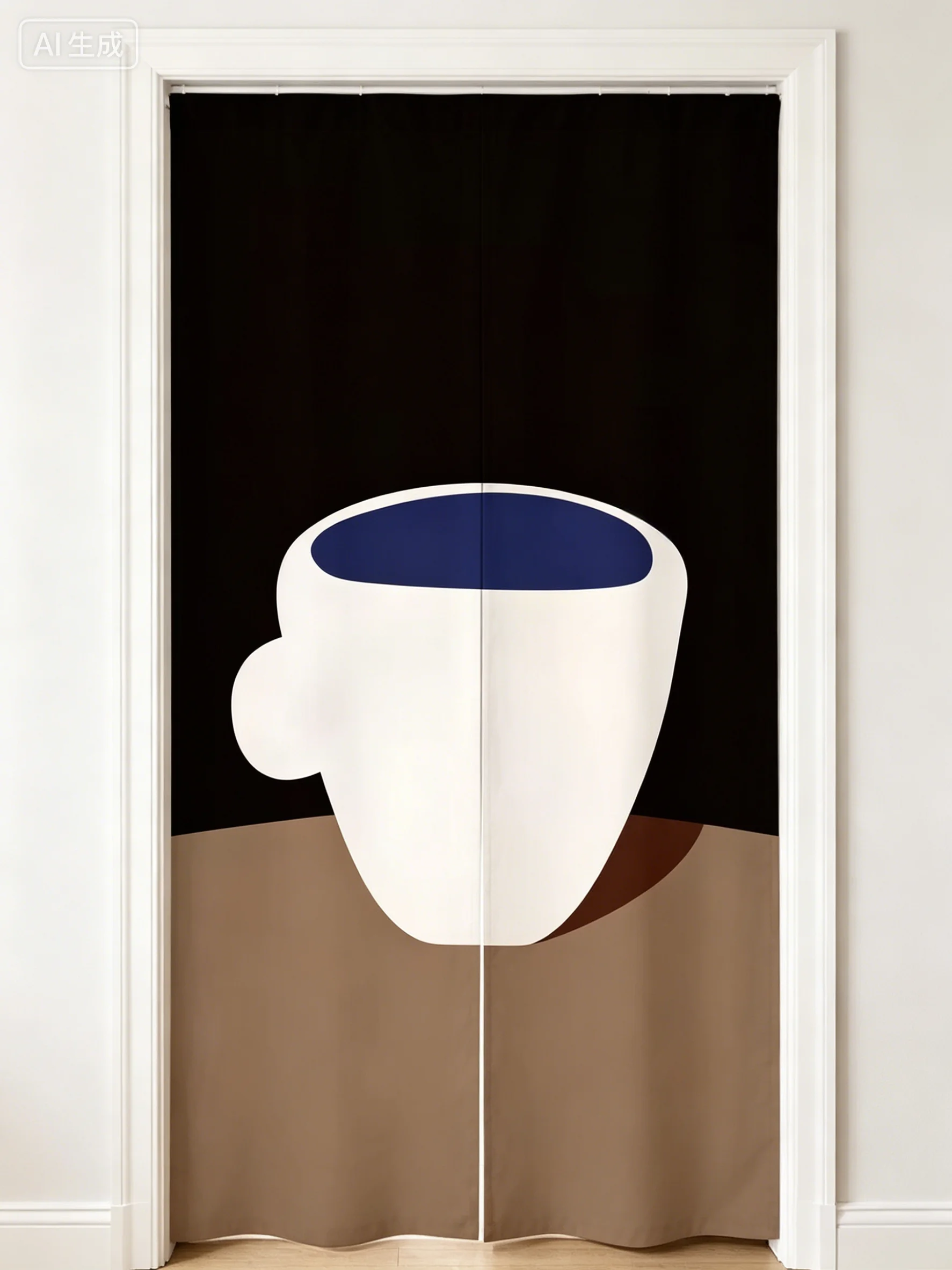 Artistic abstraction changing room Curtain Privacy Partition Doorway Curtains Kitchen Entrance Noren Linen Hanging Half-curtain