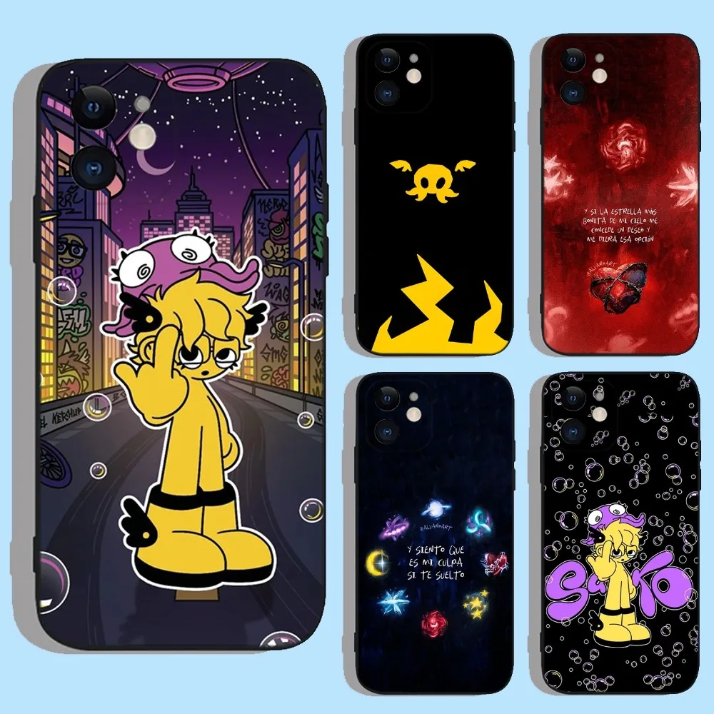 

Singer Saiko Sakura Phone Case For iPhone 16,15,14,13,12,11,XS,XR,X,8,7,Pro,Max,Plus,mini Silicone Black Cover