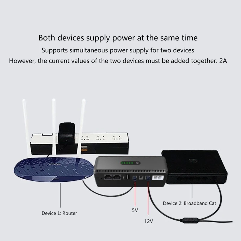 UPS Battery Backup 10400mAh 5V 9V 12V 2A 15V 24V Uninterruptible Power Supply