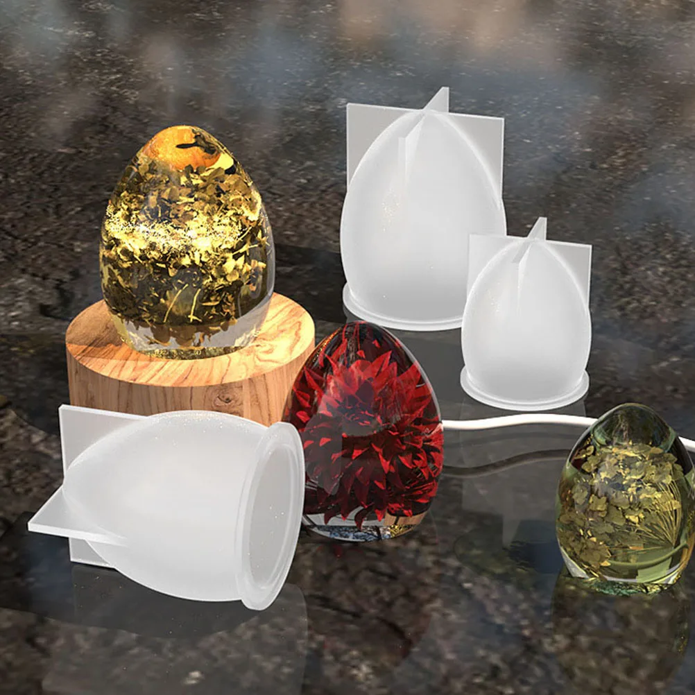 

3pcs Star Ball Mold Silicone Egg Shaped Resin Transparent Crafts Molds for DIY Epoxy Crystal Balls Kitchen Bar Supplies