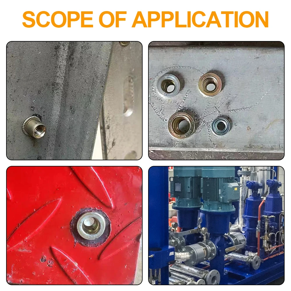 JUIDINTO 10-100pcs Rivet Nut M3 M4 M5 M6 M8 M10 M12 Aluminum Alloy Flat Head Metric Threaded Rivetnut Insert Nutserts