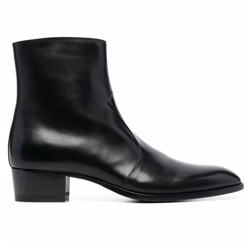 Genuine Leather Mens Chelsea Boots Luxury Handmade Quality Comfortable 2026 Spring Retro Outdoor Ankle Wedding Social Shoes Man