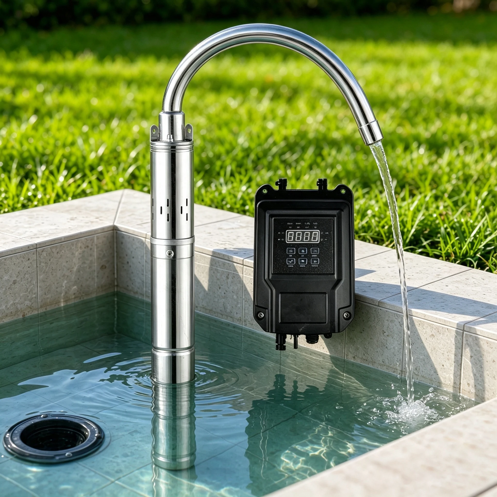 Stainless Steel DC Deep Well Submersible Pump, Screw Water Pump for Household & Farm Irrigation, High Head Photovoltaic Water Su
