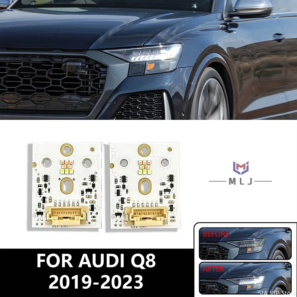 

Для AUDI Q8 2019-2023: Чип DRL для фар, белые светодиодные модули Angel Eyes, дневные ходовые огни, низкая комплектация