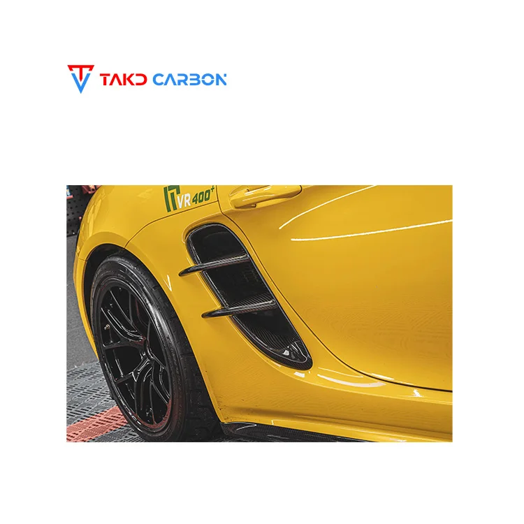 

TAKD Carbon Factory Direct Hot Sale Side Air Inlet Grille Universal Rear Spoilers for Porsches 718 Cayman Boxster