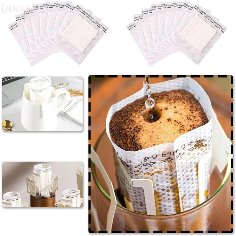 50Pcs Disposable Drip Coffee Cup Filter Bags - Ideal Office & Travel Brew Coffee and Tea Tool, Coffee Filters Paper