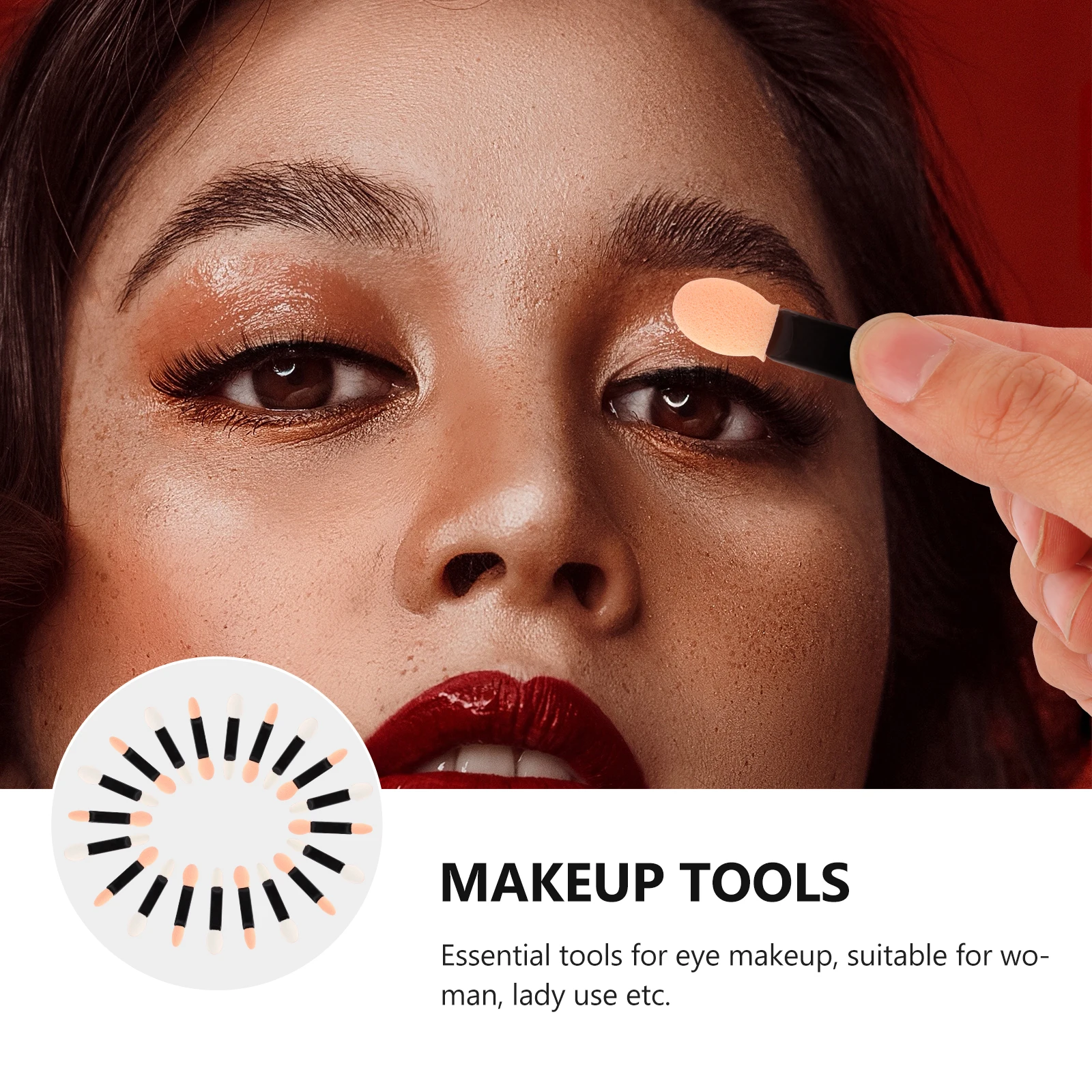 

20 Pcs Eyeshadow Stick Makeup Accessories Cosmetics Brush Women Kit Double Head Woman