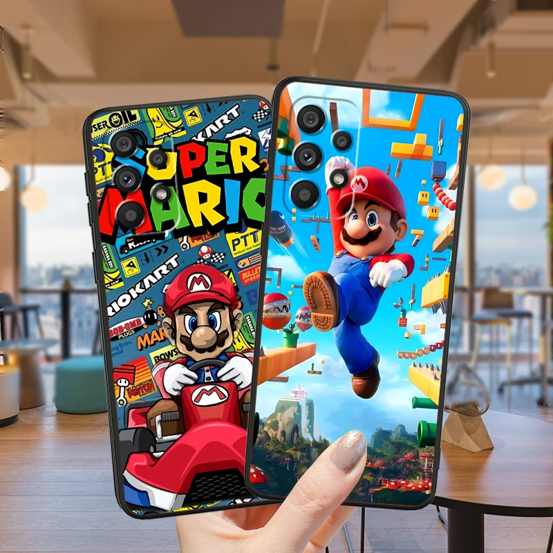 Magic Super M-Marios Cartoon For Samsung Note 20 10 Ultra Plus A31 A14 A12 A70 A34 A25 A04 A05 A15 A24 5G Black TPU Phone Case