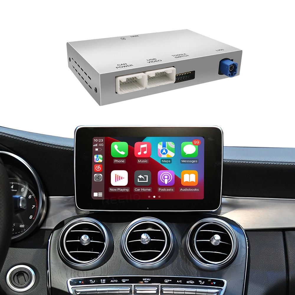 Draadloze CarPlay voor Mercedes Benz C/GLC/S Klasse W205 W253 NTG5.0 systeem Mirror Link Decoder Box Interface Android Auto - afbeelding 2