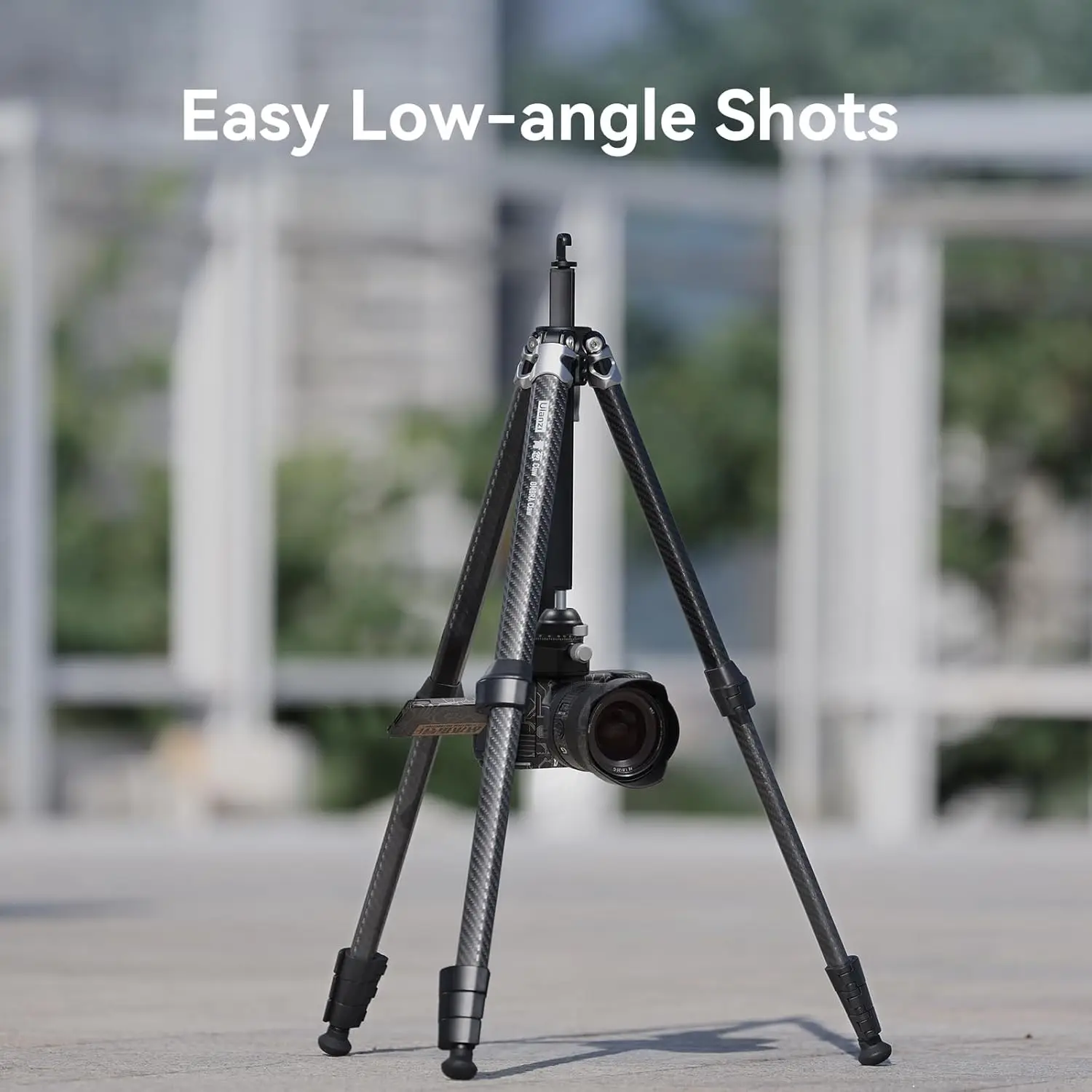 Tripod kamera serat karbon, Tripod kamera dengan cakar pelepasan cepat, dudukan kamera DSLR 360 ° panorama BallHead dengan penjepit ponsel Telepromp