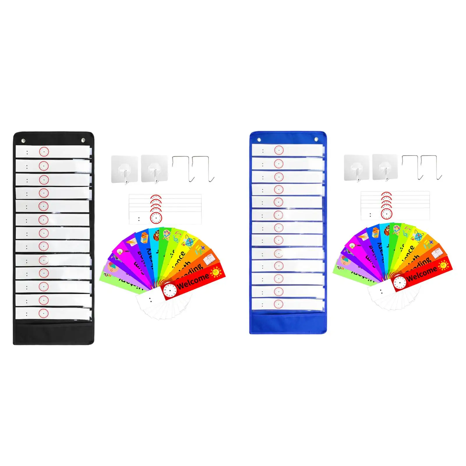 Crochet de poche pour calendrier quotidien, pochettes de programmation réutilisables, calendrier, salle de classe, bureau, enseignant