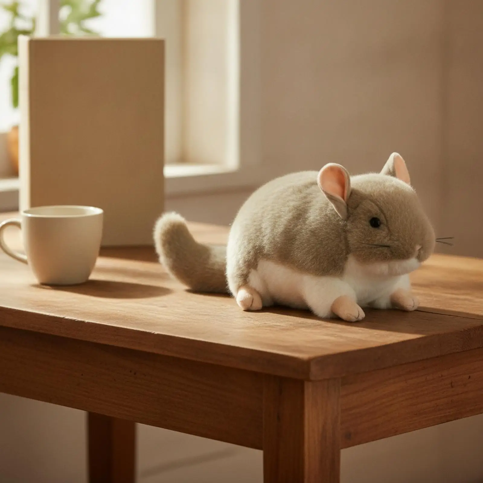 Mini Plush Chinchilla Stuffed Toy for Boys Girls Soft Furry Animal Doll for Tabletop Decor and Travel Companion for Little Hands