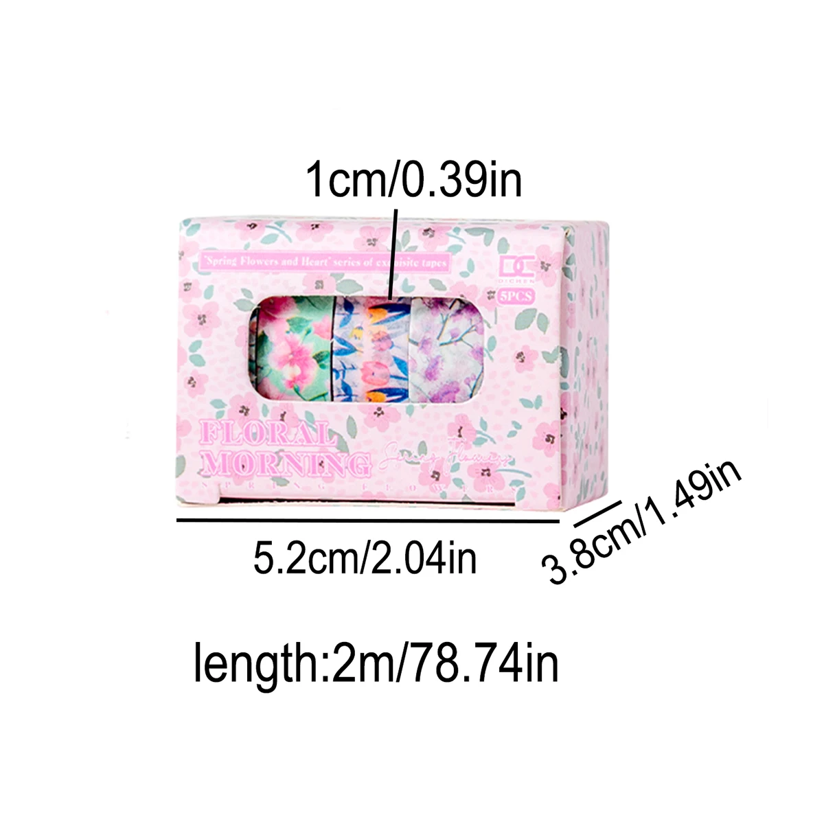 5 rolls/box of romantic floral washi tape, creative DIY manual decoration masking tape, gifts for classmates
