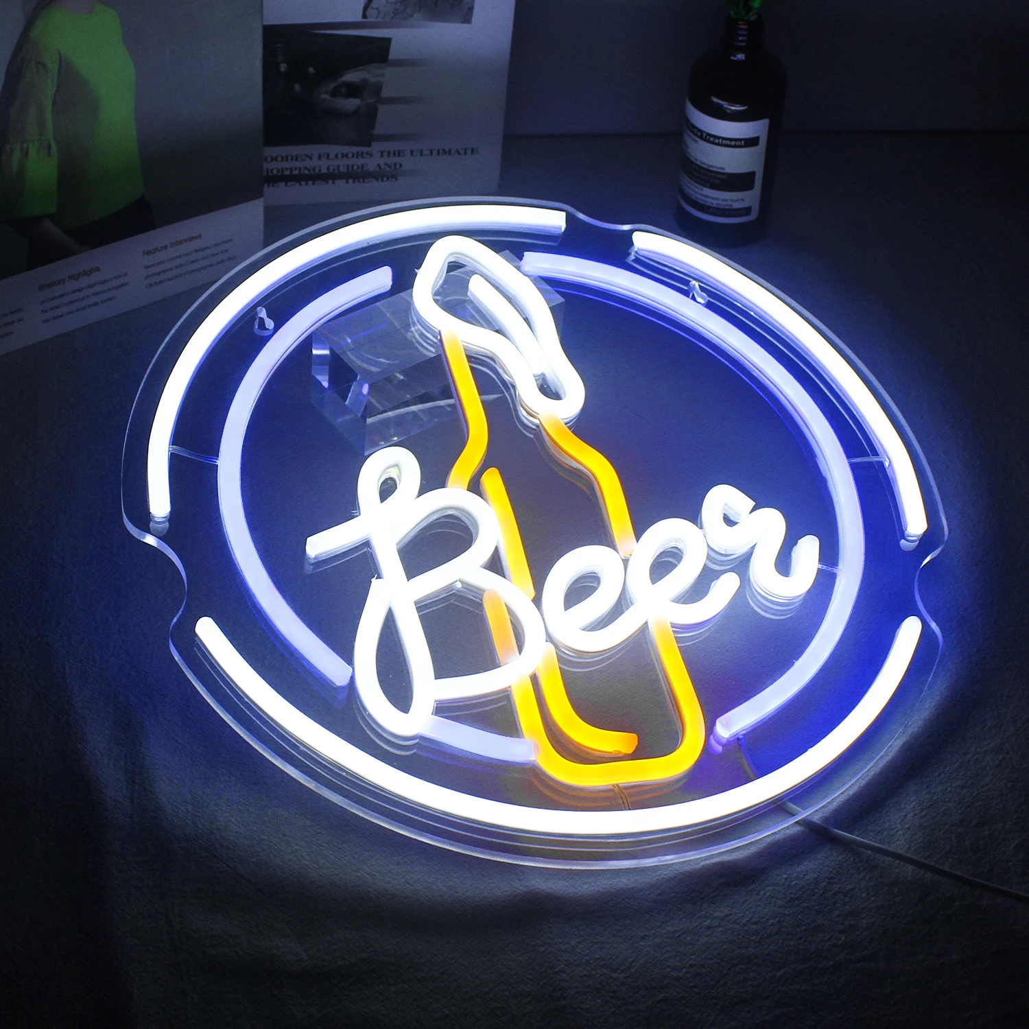 Beer LED Neon Sign Light Beer Glass Bottle Neon Lamp for Bar Club Shop Decoration Party Restaurant Wall Hanging Decor LED Neon