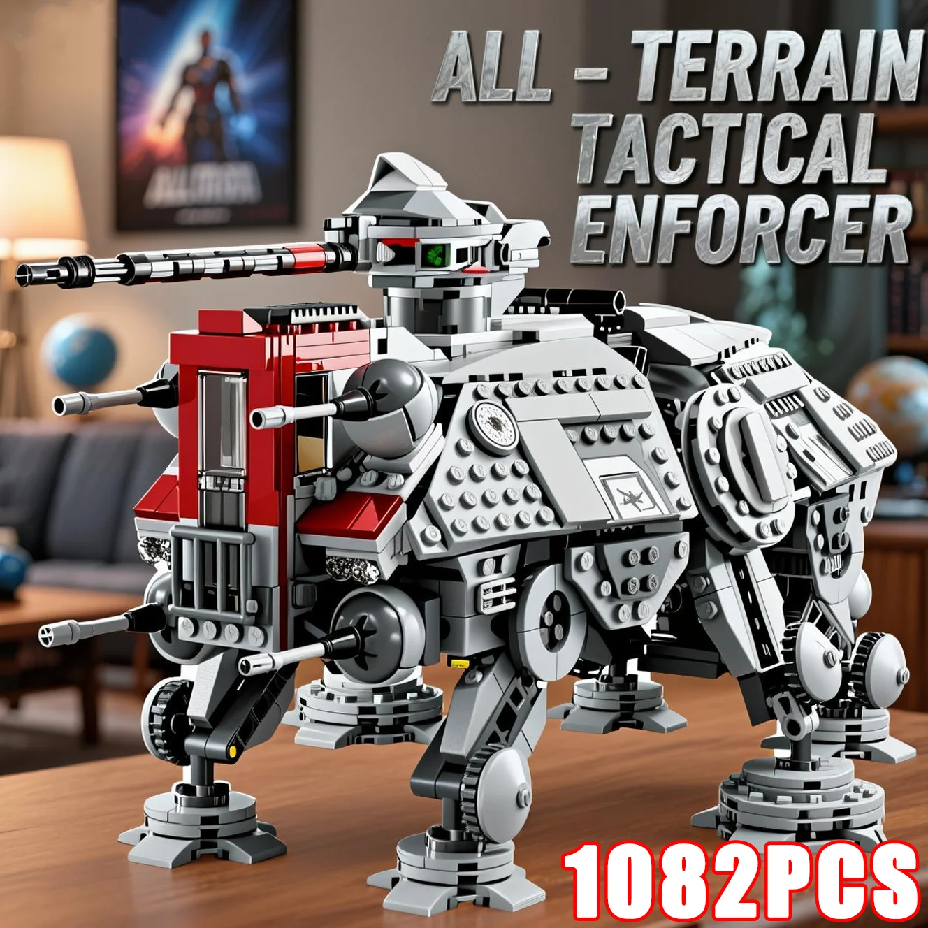 1082 قطعة At-TE Walker Terrain Tactical Actuator 75337 مجموعات بناء نموذج عرض قابل للتجميع لعبة هدية عيد ميلاد للبالغين والأطفال