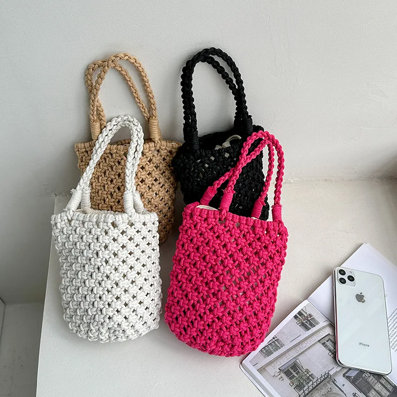 Luxury Designer Handbag Woven Cute Solid Color Versatile Casual Small Women Bag Beach High Quality 2024 New Fashion Clutch Mini