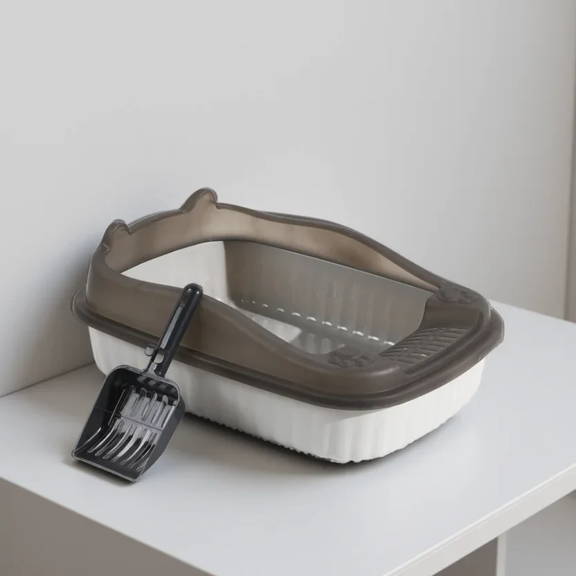 

Large-Sized Half-Enclosed Open Anti-Splash Cat Litter Box Adult Cat Toilet Small-Kitten Litter Box Odor Removal for Cats