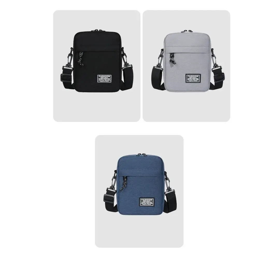 Solid Color Men's Crossbody Bag Large Capacity Small Bag Business Shoulder Bag Multi-pockets Multi-function Small Square Bag