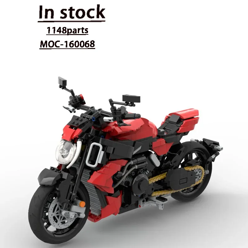 MOC-160068 レッド 新型スポーツバイク 組み立てブロック1148パーツ MOC クリエイティブ 男の子 子供の誕生日 組み立てブロックおもちゃ ギフト