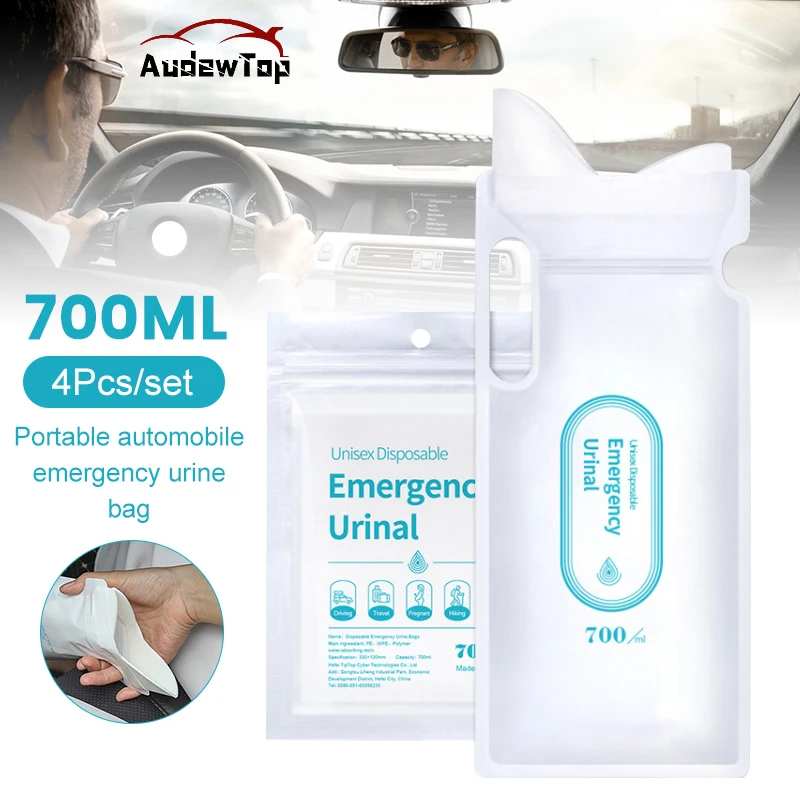 

4PCS 700ml Emergency Portable Car Urine Bag Vomit Bags Mini Mobile Toilets Handy Unisex Disposable Urinal Toilet Bag