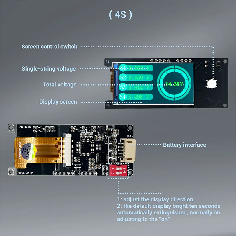 4s Spannungs tester Lithium-Batterie pack Einzelzellen messung identifizieren String nummer Voltmeter Anzeige Li-Ion Lifepo4 lto – Detail 4