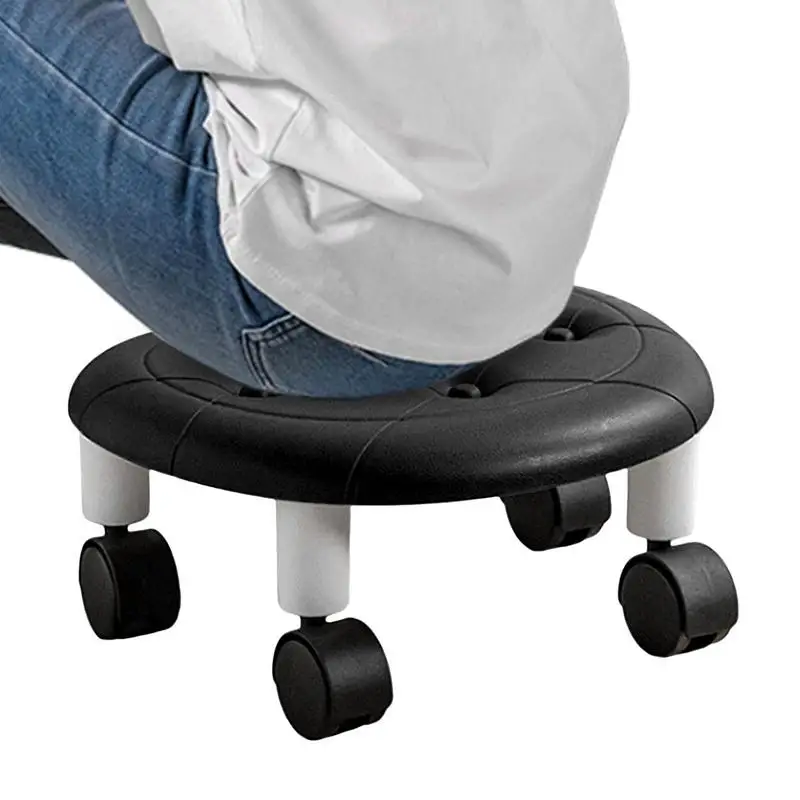 Kleiner Roll hocker Riemens cheibe Rad hocker 360 drehbarer Pediküre Schuh hocker Riemens cheibe Rad hocker kurzer Hocker rotierender niedriger