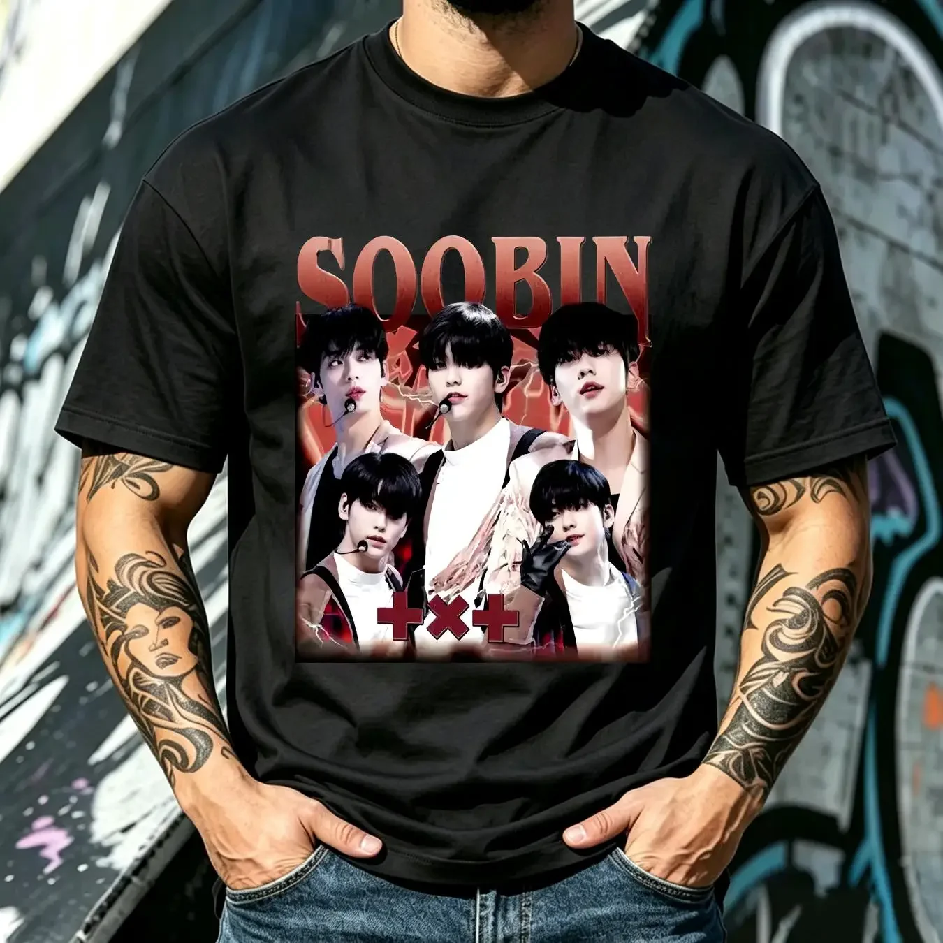 washed T Shirt Soobin TXT Kpop SweaT For MOA long or short sleeves vintage Washed Comfortable streetwear Unisex homme Casual