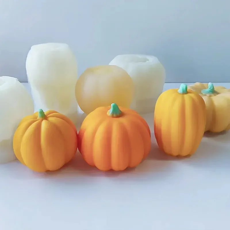 Halloween Pumpkin Mold DIY Aromatherapy Candles Resin Plaster Ornaments Mould Handmade Soap Candle Making