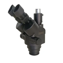 7X-45X Simul-Focal Sturdy Plastic Black Trinocular Stereo Microscope Camera Head For Mobile Phone PCB Watch Jewelry Repair