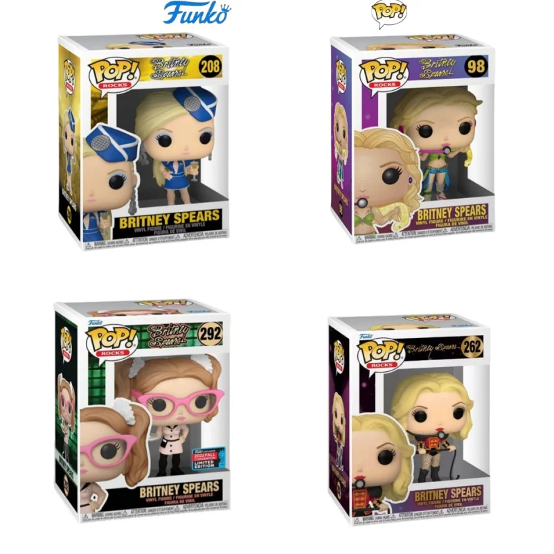 

Original Funko Pop Britney Spears Figure Sculpture Dolls #262 #208 Vinyl Decor Q Version Model Toy Limited Edition Collect Gift