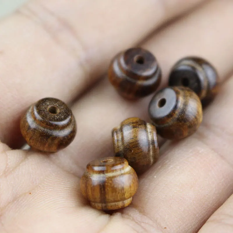 50pcs/Lot Natural Black Rosewood Loose Beads Lantern/Bamboo/Round Shape Wooden Beads Bracelets Necklace Spacer DIY Jewelry Craft