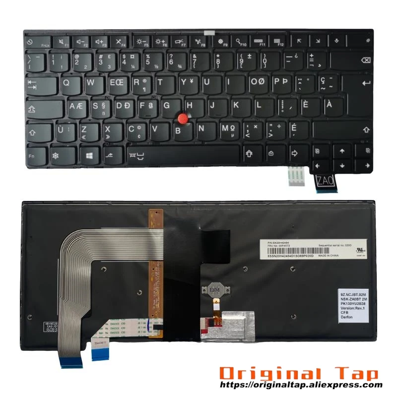 CFA Canadian French Backlit Keyboard for Lenovo Thinkpad T460s 01YR089 01YT143 00PA453 00PA535