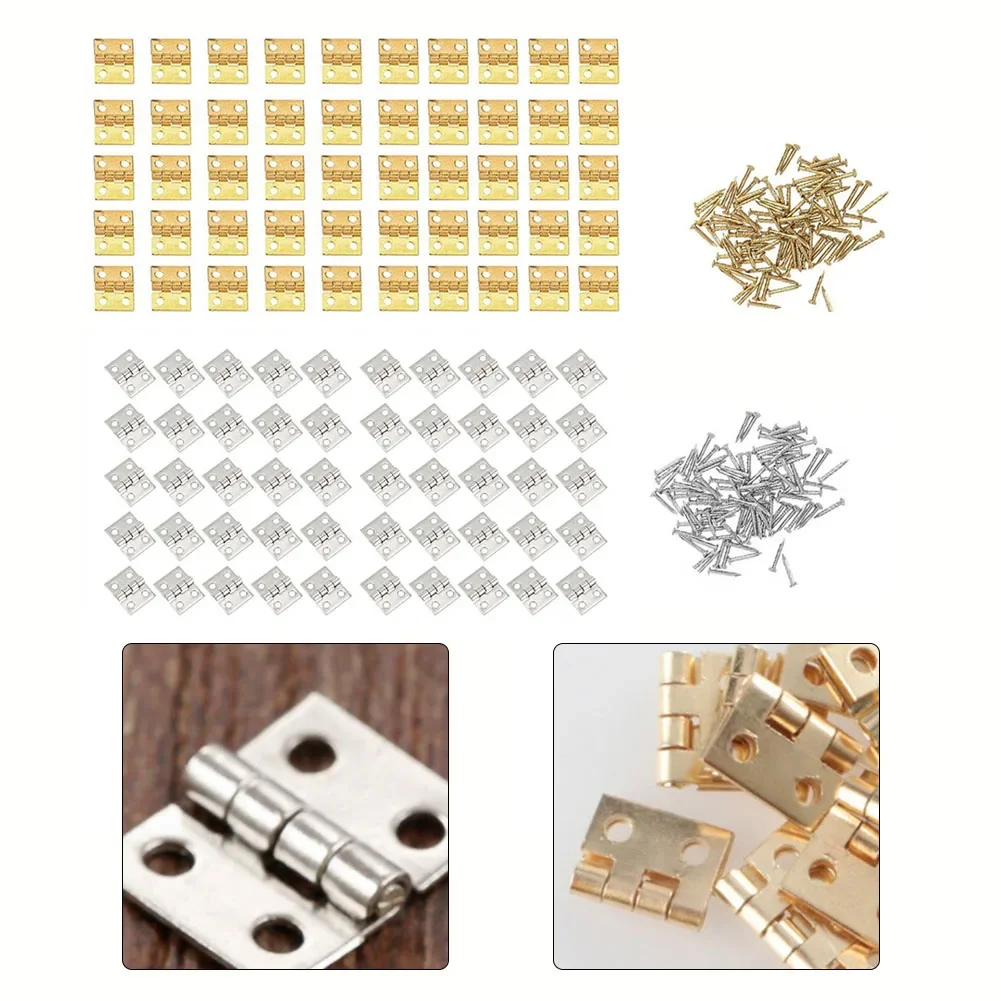 50 pz ottone placcato Mini cerniera piccoli gioielli decorativi scatola di legno cerniere porta dell'armadio per Hardware domestico