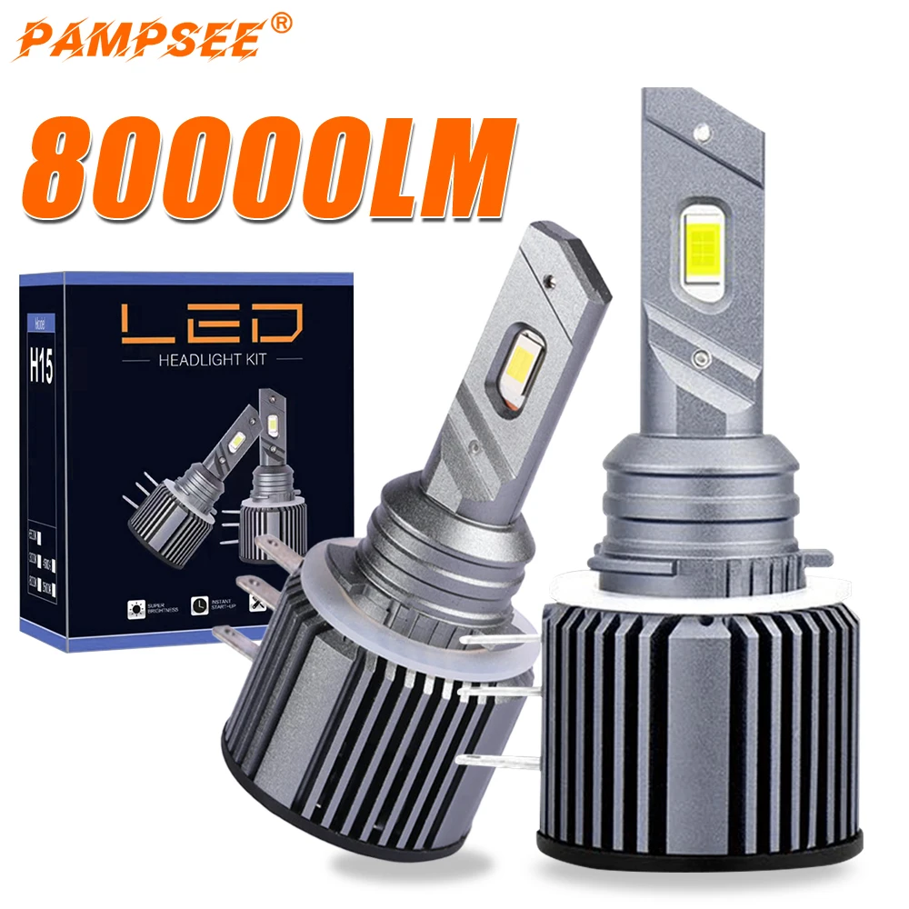 

PAMPSEE 2 шт. H15 12 В светодиодные лампы дальнего света DRL для VW Golf 7 MK7 Golf 6 MK6 Tiguan H4 6000K холодный белый