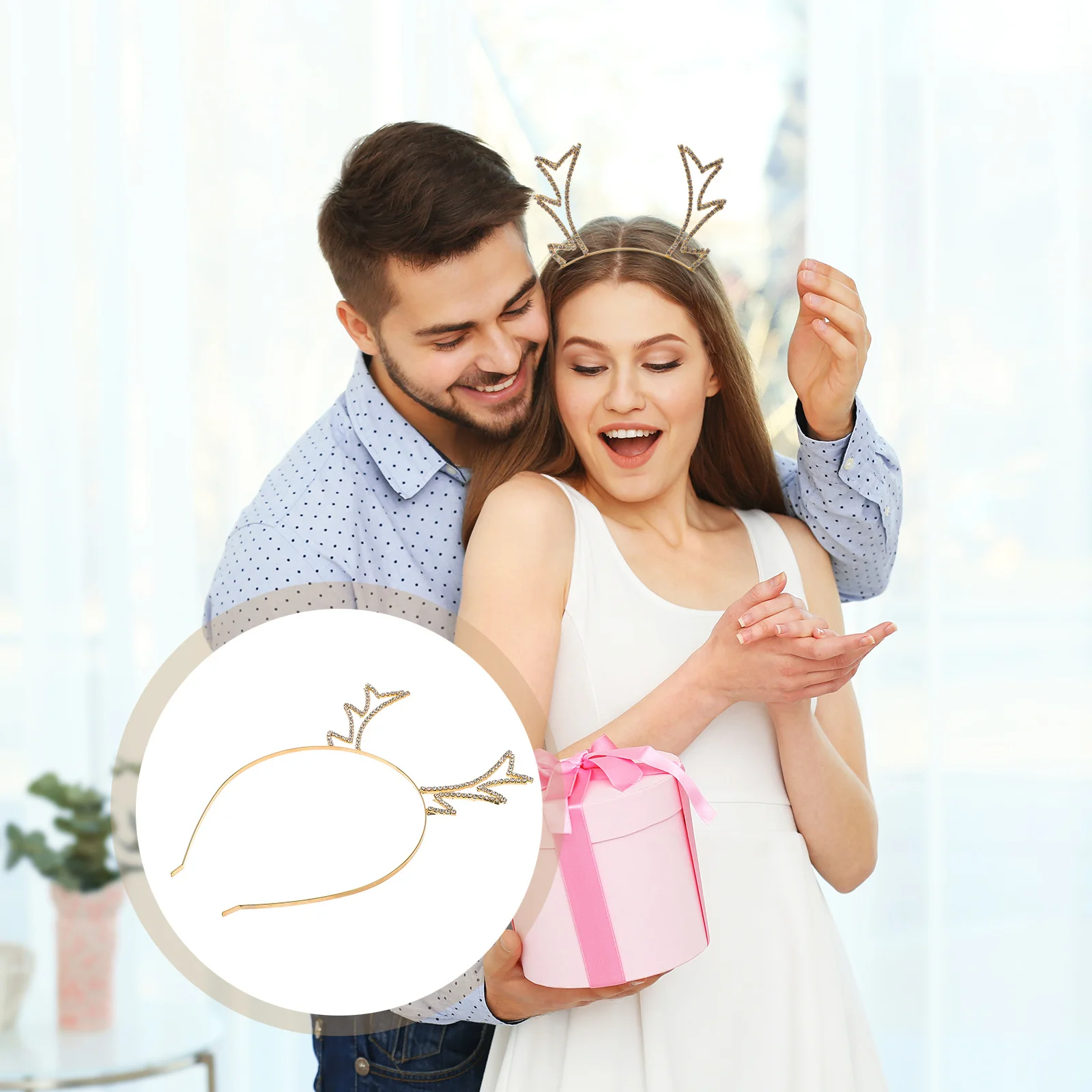 

Deer Horn Rhinestone Antler Headband Christmas Costume Party Accessory for Women Girls Holiday Headbands Christmas Headband