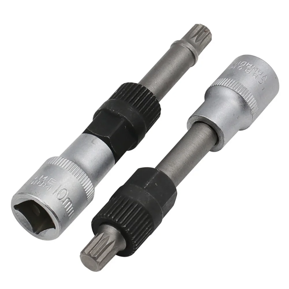 M10 T50 Alternator Pulley Socket Drill Bit with 33 Teeth Tool Alternator Pulley Center Bolt Remover Socket Wrench Tool