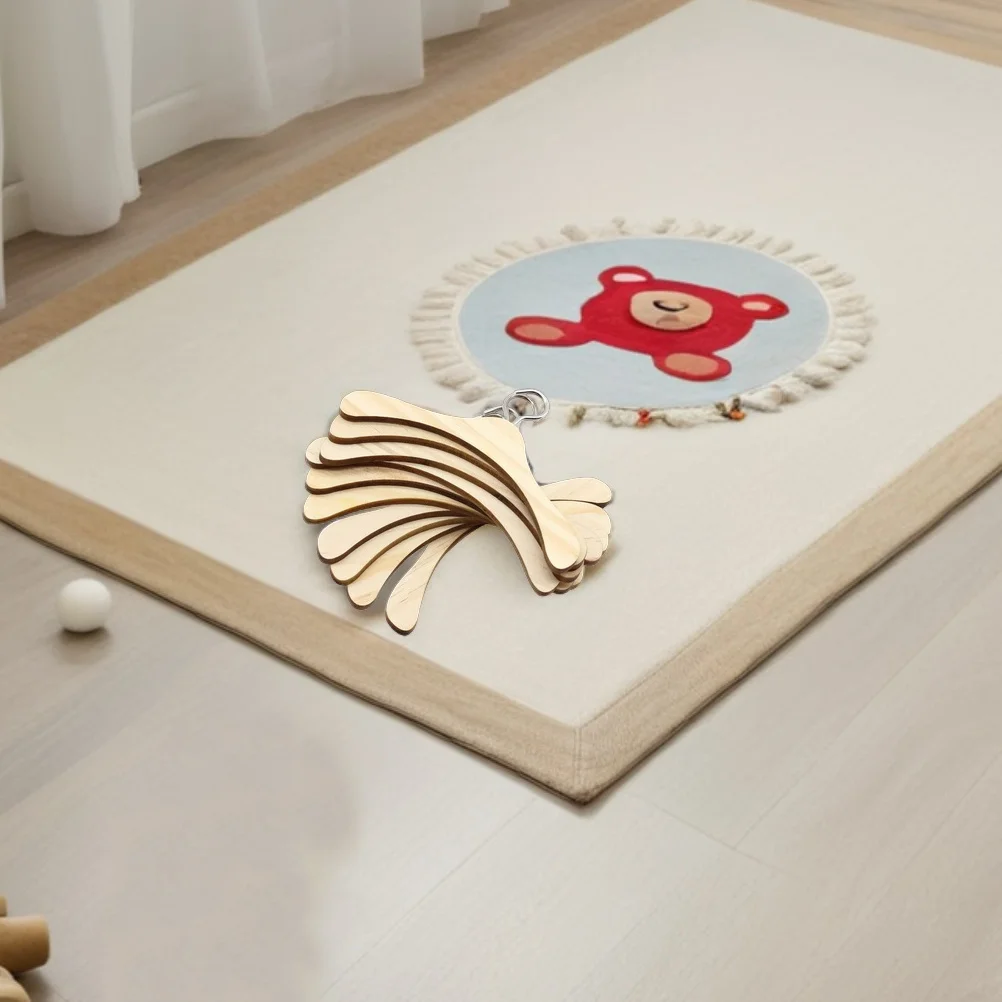 20Pcs 12cm Wooden Mini Hangers Natural Wood Storage Display Rack for Dollhouse Accessories Dollhouse Hanger Making Supplies