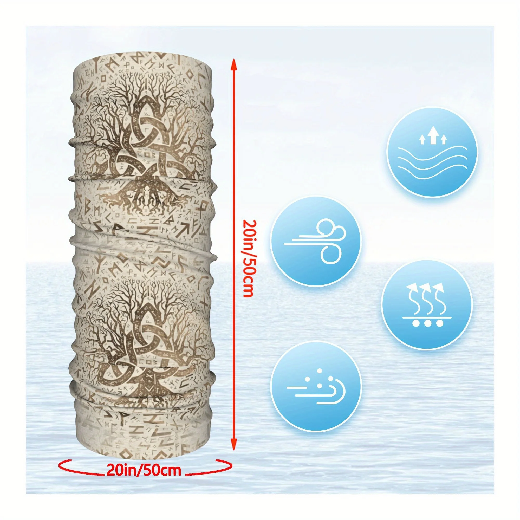 Golden and Natural Tree of Life Headband Neck Cycling Tube Scarf Bandana Gaiter All Seasons Unisex Outdoor Activity