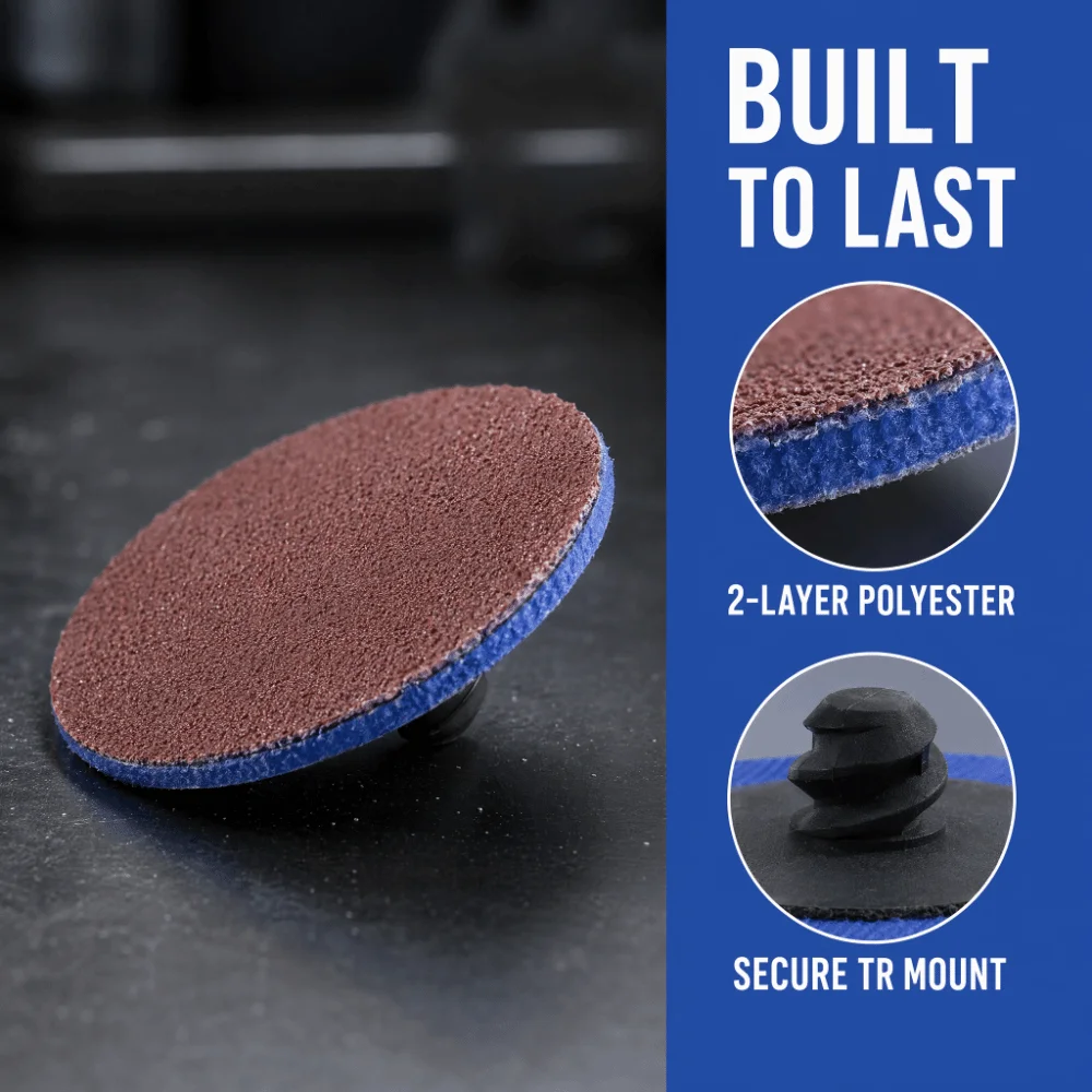 50pcs Versatile 36 Grit Sanding Grinding Discs 2 Inch Twist On Roll Lock Discs Coated Quick Change Discs Rust Paint Removal