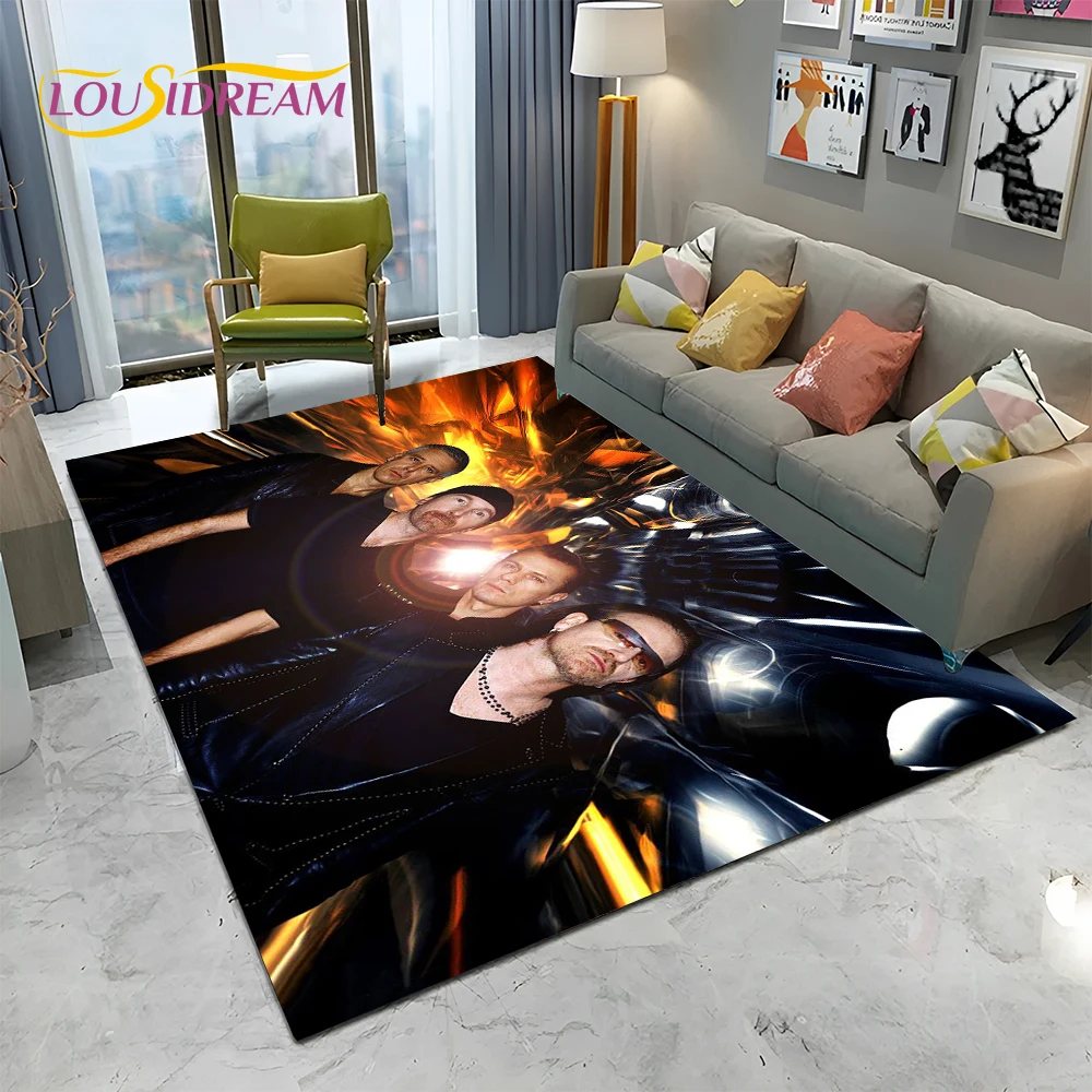 3D Printing U2 Rock Bang Bono Area Rug,Carpet Rug for Living Room Children's Bedroom Sofa Doormat Decor,Kids Non-slip Floor Mat