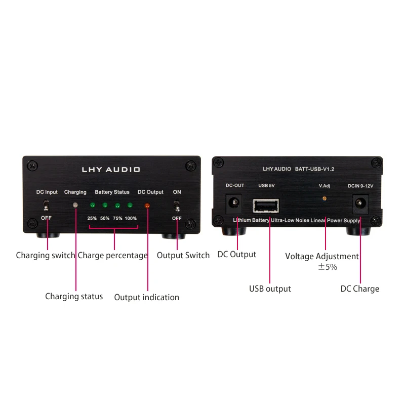 LT3042 catu daya Regulator linier presisi tinggi kebisingan rendah 5V/12V 2A DC daya baterai bertenaga USB untuk dekoder DAC Audio HiFi