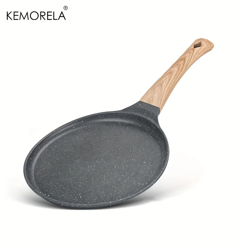 KEMORELA Keramikbeschichtete Antihaft-Pfannkuchenform mit abnehmbarem Griff, Induktion, kompatibel für alle Herdeplatten – Tortilla-Pfanne