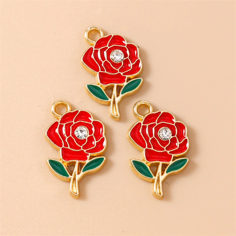 20 Stück niedliche, bunte Emaille-Blumen-Anhänger für die Schmuckherstellung, geeignet für Ohrringe, Halsketten, Armbänder und DIY-Bastelarbeiten. – Detail 12