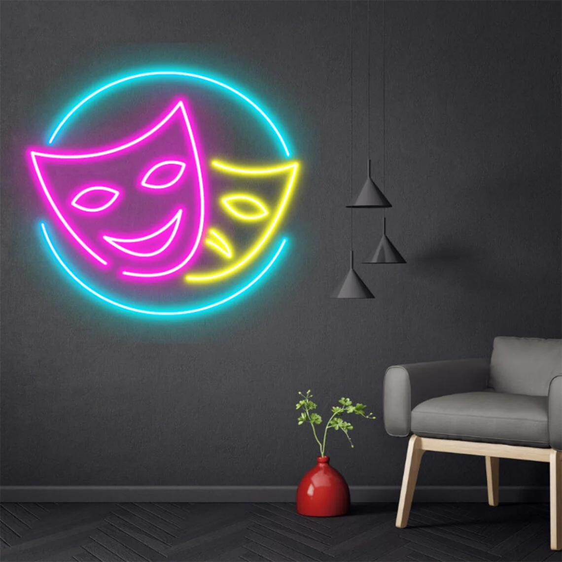 Mask Neon Sign Custom Neon Sign Home Kid’s Room Wall Decor Neon Sign