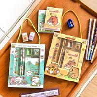 6Pcs/Set Kawaii Eraser Pencil Sharpener Cartoon Capybara Pencil Stationery Set Children Student Stationery Supplies