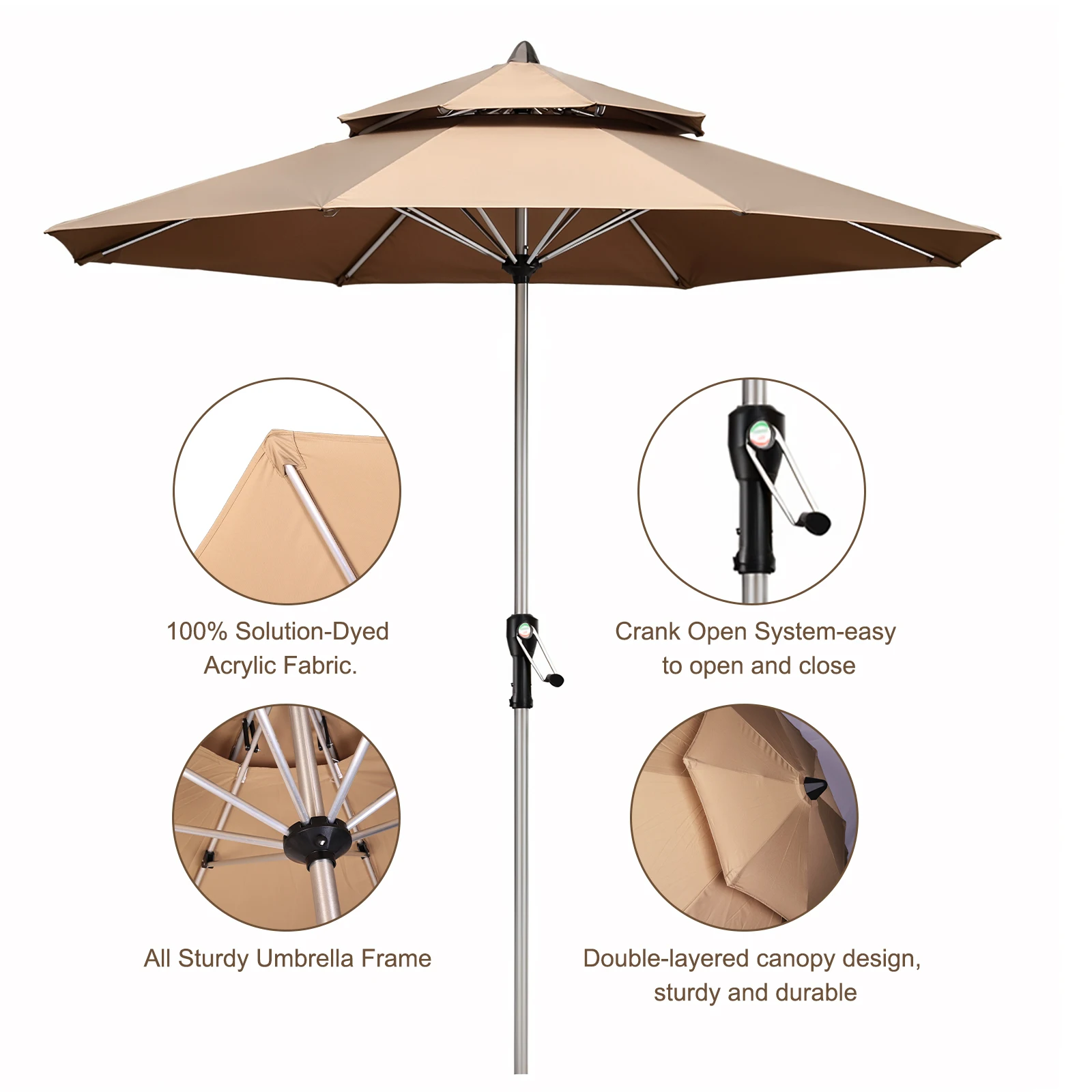 مظلة فناء خارجية 8 أضلاع مظلة سوق حماية من الأشعة فوق البنفسجية مظلة شاطئ لسطح الحديقة وحوض السباحة في الفناء الخلفي