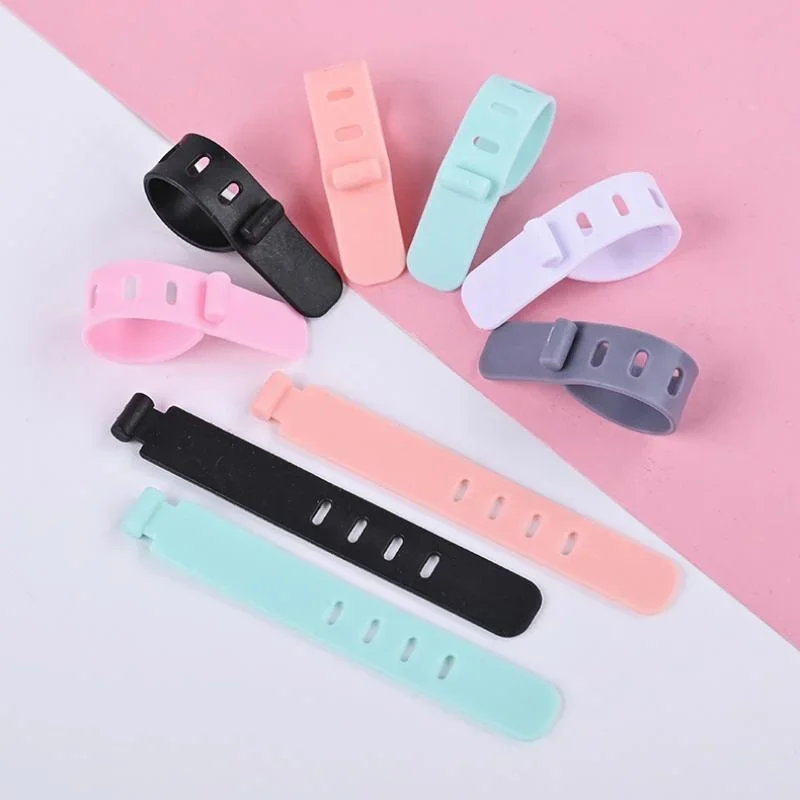 10Pcs/set Cable Organizer Earphone Clip Charger Cord Management Silicone Wire Manager Holder Data Line Bobbin Winder Straps